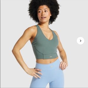 whitney simmons Gymshark crop tank eucalyptus